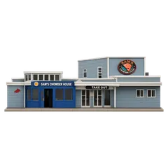 Clay-style rendering of Sam's Chowder House in Half Moon Bay