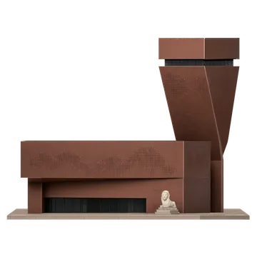 Clay-style rendering of de Young Museum in San Francisco
