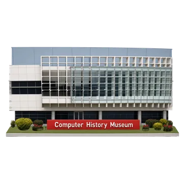 Clay-style rendering of Computer History Museum in Mountain View