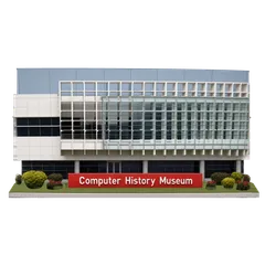 Clay-style rendering of Computer History Museum in Mountain View