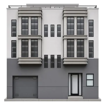 Clay-style rendering of a friend's place in San Francisco