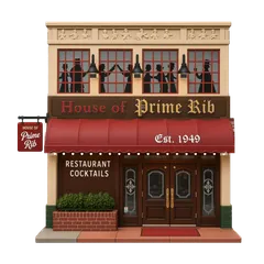 Clay-style rendering of House of Prime Rib in San Francisco
