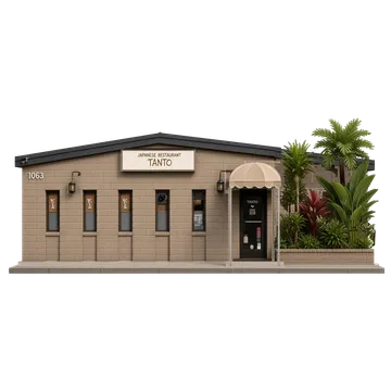 Clay-style rendering of TANTO Japanese Restaurant in Sunnyvale