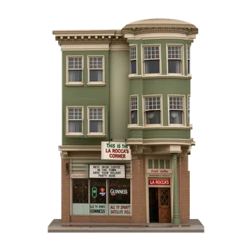 Clay-style rendering of La Rocca's Corner in San Francisco