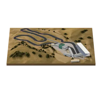 Clay-style rendering of Sonoma Raceway in Sonoma