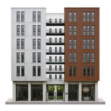 Clay-style rendering of 855 Brannan St in San Francisco