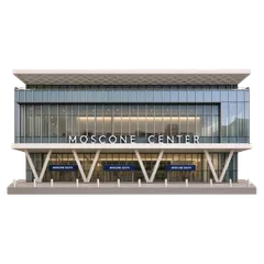 Clay-style rendering of Moscone Center South in San Francisco