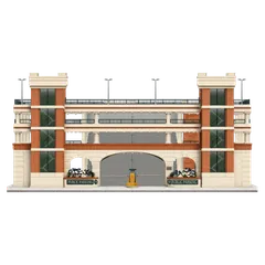 Clay-style rendering of Marshall St Parking Garage in Redwood City