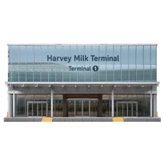 Clay-style rendering of SFO Museum Gallery Harvey Milk Terminal 1 in San Francisco