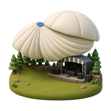 Clay-style rendering of Holmes Amphitheatre in Idyllwild