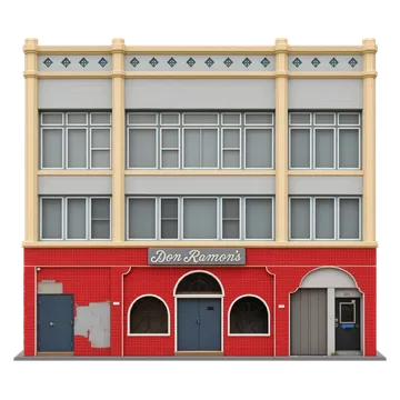 Clay-style rendering of Homeland Loft in San Francisco