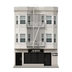 Clay-style rendering of Ace Wasabi Rock-N-Roll Sushi in San Francisco