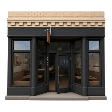 Clay-style rendering of Sushi Sato in San Francisco