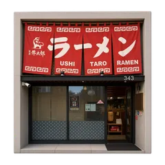Clay-style rendering of Ushi Taro Ramen in San Francisco