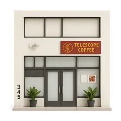 Clay-style rendering of Telescope Coffee in San Francisco