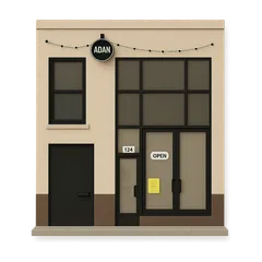 Clay-style rendering of ADAN CAFE in San Francisco
