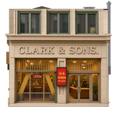 Clay-style rendering of Henry’s Hunan Restaurant in San Francisco