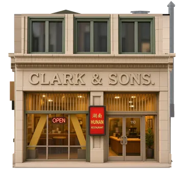 Clay-style rendering of Henry’s Hunan Restaurant in San Francisco