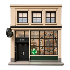 Clay-style rendering of The Apothecarium Dispensary SoMa in San Francisco