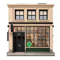 Clay-style rendering of The Apothecarium Dispensary SoMa in San Francisco