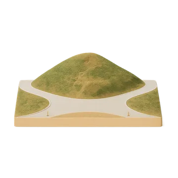 Clay-style rendering of Twin Peaks in San Francisco