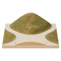 Clay-style rendering of Twin Peaks in San Francisco