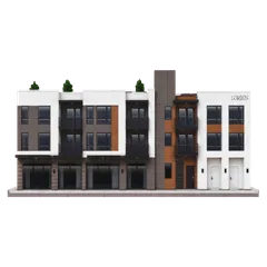 Clay-style rendering of Lorien Ivy Apartments in Santa Clara