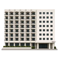 Clay-style rendering of Hilton Santa Monica Hotel & Suites in Santa Monica