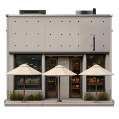 Clay-style rendering of Layla Bagels in Santa Monica