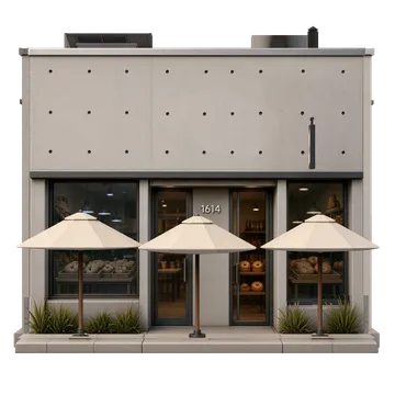 Clay-style rendering of Layla Bagels in Santa Monica
