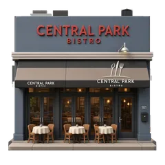 Clay-style rendering of Central Park Bistro in San Mateo