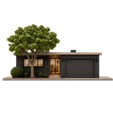 Clay-style rendering of a friend's place in Sunnyvale