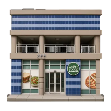 Clay-style rendering of Whole Foods Market in San Francisco