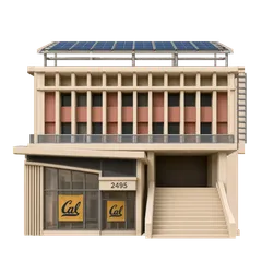 Clay-style rendering of Martin Luther King Jr. Student Union in Berkeley