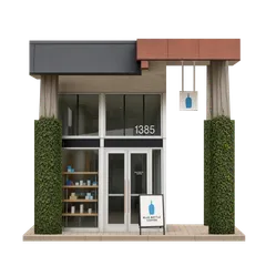 Clay-style rendering of Blue Bottle Coffee in San Francisco