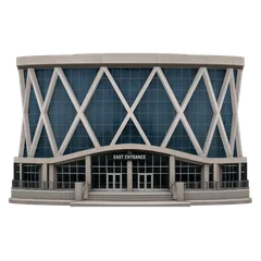 Clay-style rendering of Oakland Arena in Oakland