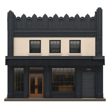 Clay-style rendering of Jandii Cafe in San Francisco