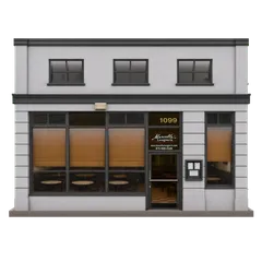 Clay-style rendering of Marcella's Lasagneria in San Francisco