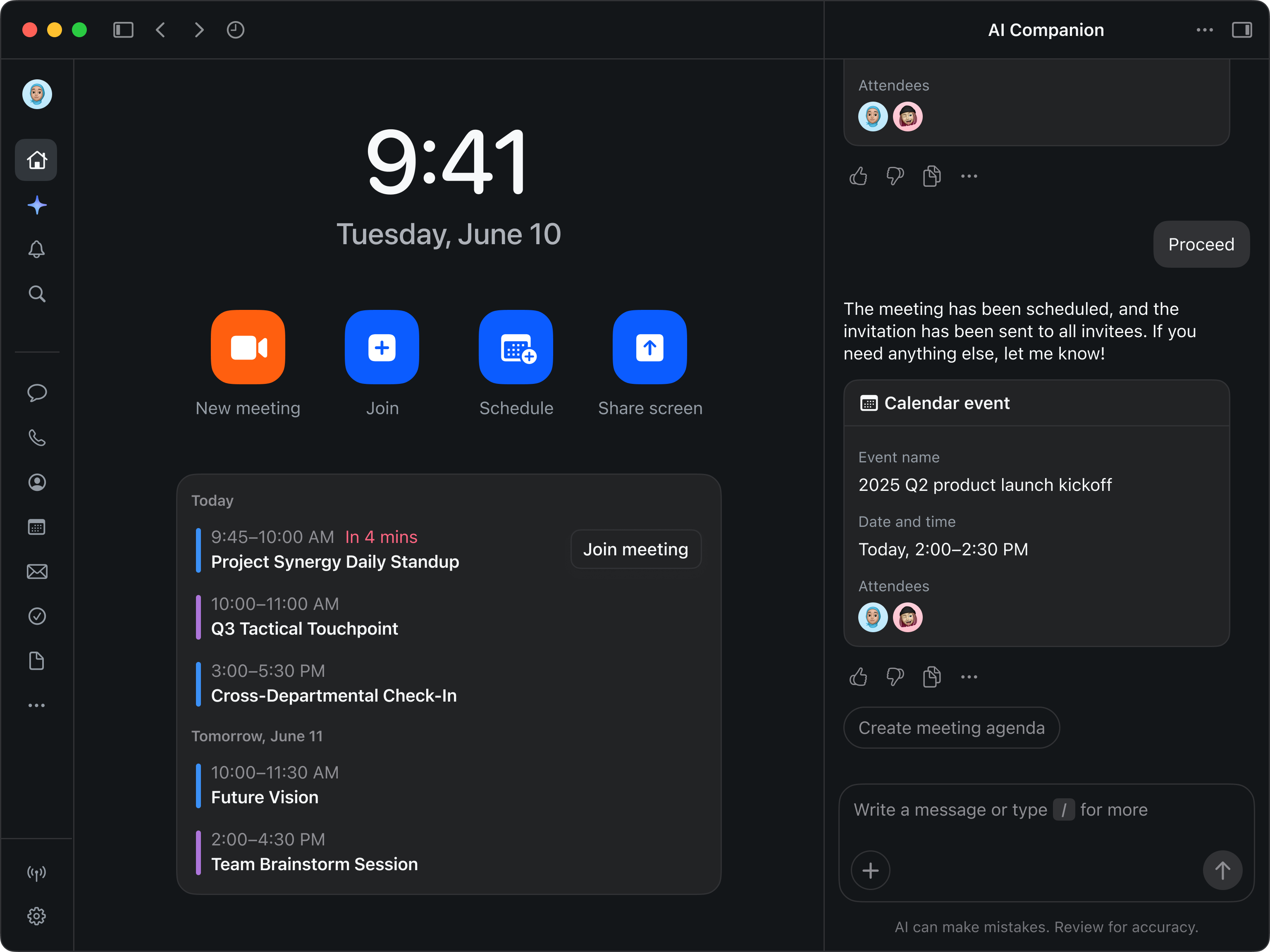Zoom AI meeting scheduling agent