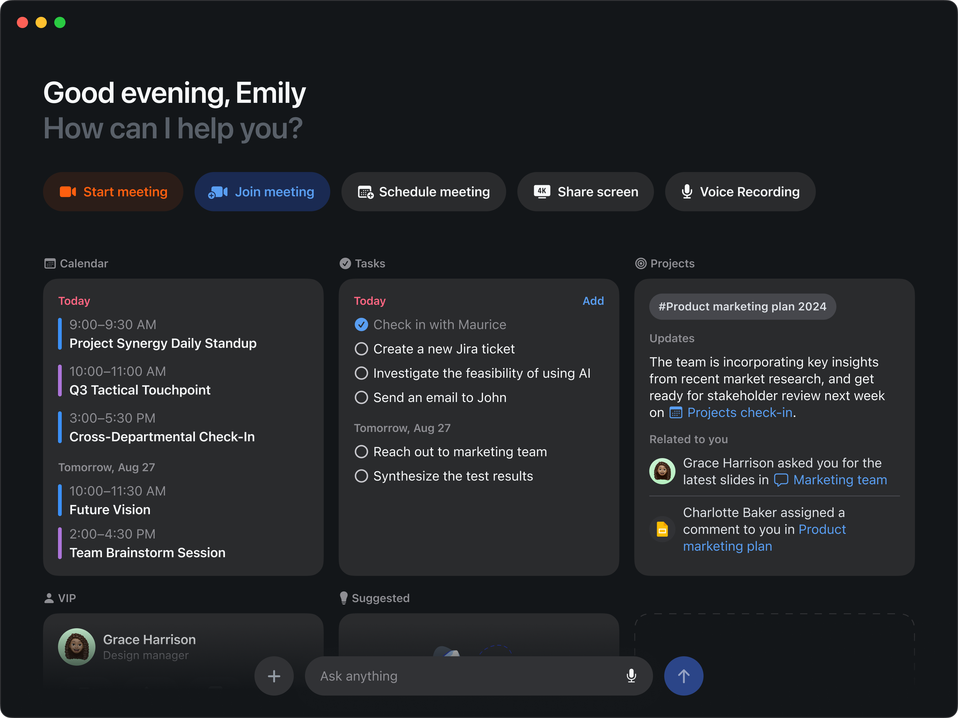 Zoom desktop app home redesign