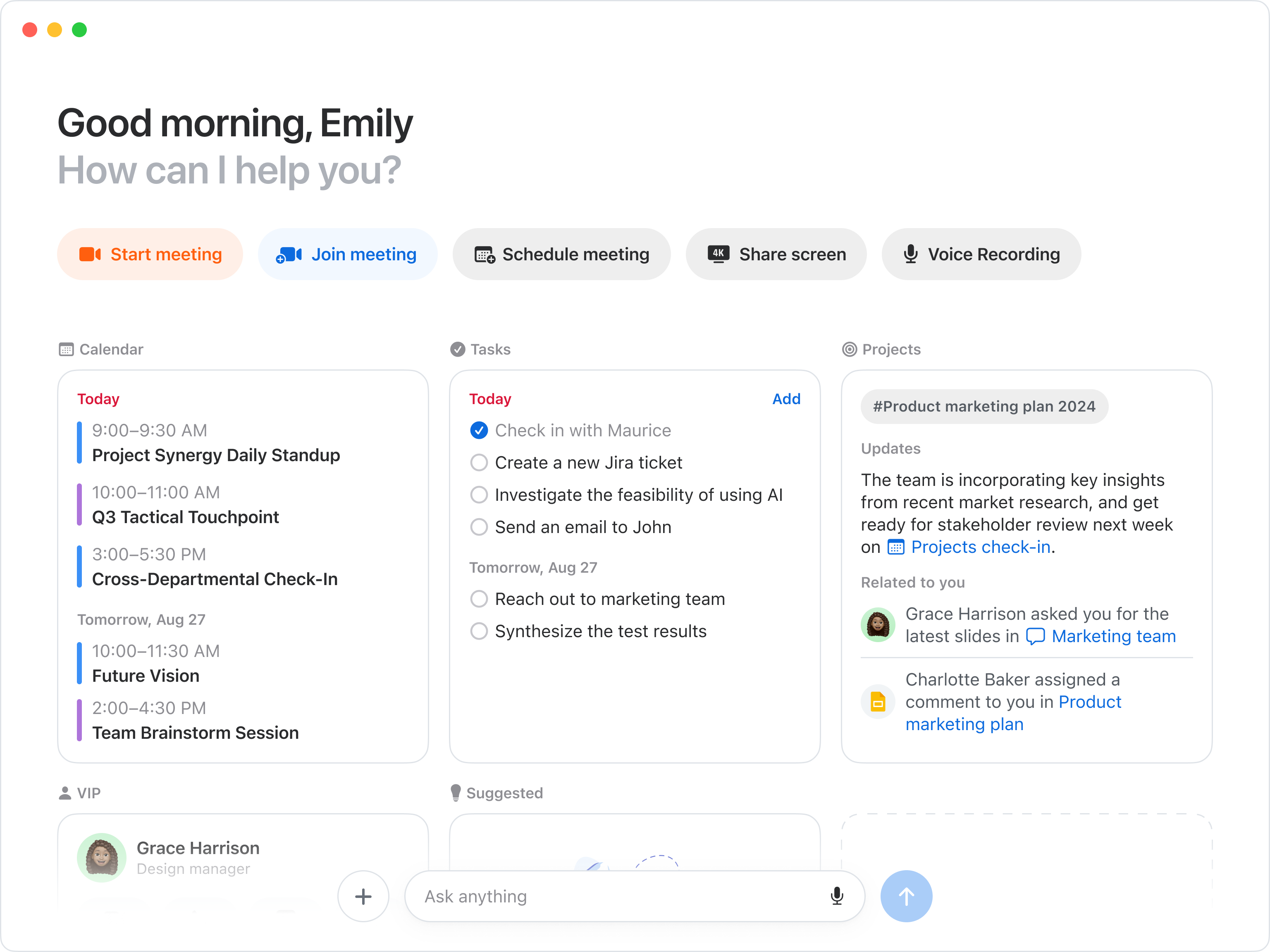 Zoom desktop app home redesign