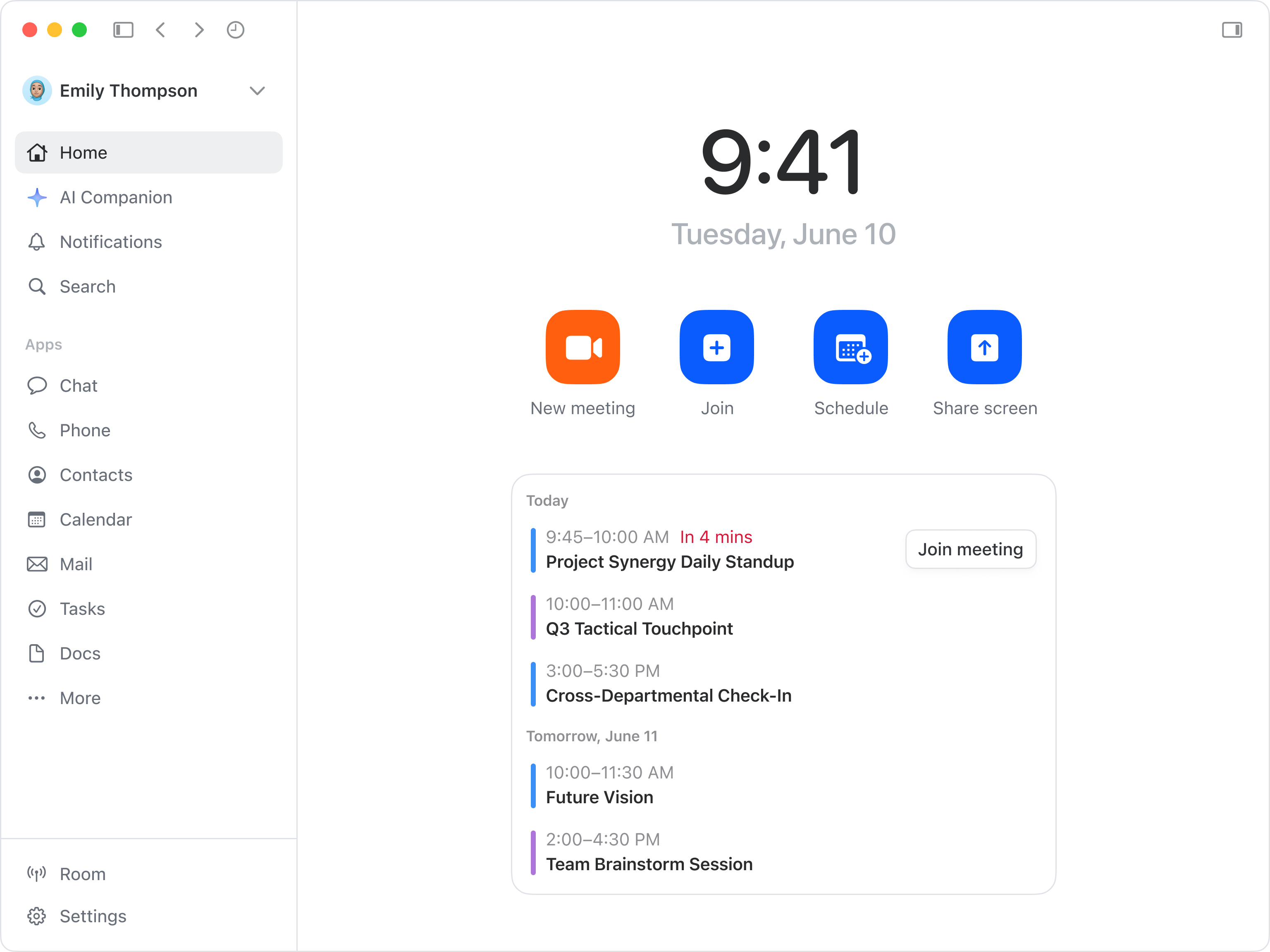 Zoom desktop app navigation redesign